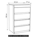 Ver imagem 2 de Cômoda Quarto Solteiro 63cm 4 Gavetas Samira Freijó L01 - Mpozenato