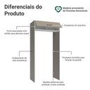 Ver imagem 3 de Porta-Geladeira 103 cm 1 Porta Basculante Crema/Branco/Crema Agata Madesa Crema/Branco/Crema