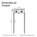 Ver imagem 2 de Porta-Geladeira 103 cm 1 Porta Basculante Crema/Branco/Crema Agata Madesa Crema/Branco/Crema
