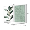 Ver imagem 4 de Kit 2 Quadros Decorativos Folhagem Minimalista Verde Moderno