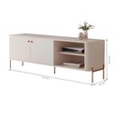 Ver imagem 3 de Rack para Sala Tv até 58 Polegadas Moderno 2 Portas - Off White Bronze