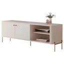 Ver imagem 2 de Rack para Sala Tv até 58 Polegadas Moderno 2 Portas - Off White Bronze