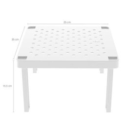 Organizador De Armário Prateleira Empilhável de Plástico Branca - 5 Organizador De Armário Prateleira Empilhável de Plástico Branca - 5