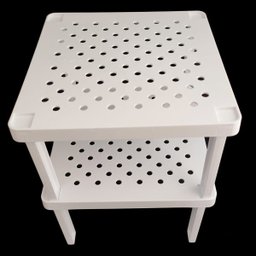 Organizador De Armário Prateleira Empilhável de Plástico Branca - 3 Organizador De Armário Prateleira Empilhável de Plástico Branca - 3