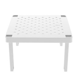 Organizador De Armário Prateleira Empilhável de Plástico Branca - 1 Organizador De Armário Prateleira Empilhável de Plástico Branca - 1