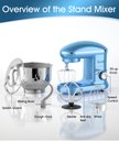 Ver imagem 7 de Facelle Stand Mixer 6 Velocidades, 6.5 Qt, 660w, Azul