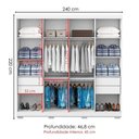 Ver imagem 3 de Guarda Roupa Casal Dubai 8 Portas 240 Cm Branco Armoveis