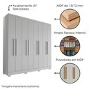 Ver imagem 4 de Guarda Roupa Casal Dubai 8 Portas 240 Cm Branco Armoveis