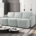 Ver imagem 1 de Sofá Cama Modulado Retrátil e Reclinável Decorativo Varsóvia 276cm Veludo Cinza G33 - Gran Belo