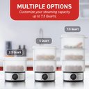 Ver imagem 3 de Elite Gourmet Vaporizador de Alimentos com 3 Níveis, 7,5 Litros, Inox, 400w