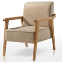 Ver imagem 1 de Poltrona Decorativa Sala Estar Linho Bege Medio Lia