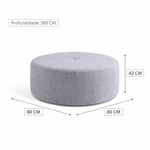 Puff para Sala de Estar 80x42cm Boucle Orgânico