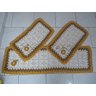 Tapete De Crochê Kit Passadeira Primavera Criativa:Amarelo e Dourado - 1