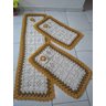 Tapete De Crochê Kit Passadeira Primavera Criativa:Amarelo e Dourado - 6
