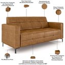 Ver imagem 4 de Sofá 3 Lugares Sala Living Industrial 180cm Senna K01 Couríssimo Whisky - Lyam Decor