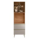 Ver imagem 1 de Paneleiro MDF 2 Portas Reflecta 2 Gavetas 70cm Proença Marrom/Nogueira/Nude Prime