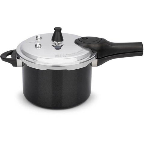 Panela de Pressão com Trava de Segurança 4,2L Preta Pequena Pressure Brinox