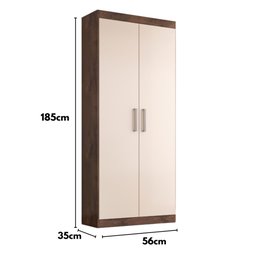 Multiuso Miriam 2 Portas 1,85m Chocolate/off White - 4