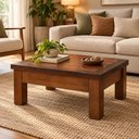 Ver imagem 3 de Mesa de Centro Sala Retangular Madeira Maciça 75x55 Pé Reto Castanho