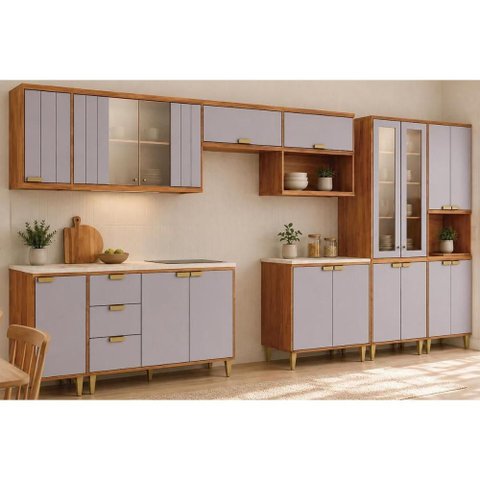 Cozinha Completa 9 Peças Elena CZ541 Cinamomo/Platina MGM