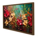 Ver imagem 1 de Quadro Decorativo Floral Luxo Harmonia Das Flores em Moldura Caixa Tacolado Moldura Trad 1cm Madeira