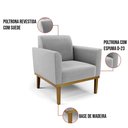 Ver mais imagens de Sofá Namoradeira com 2 Poltronas Base de Madeira Fixa Castanho Marisa Suede Cinza D03 - D?rossi