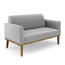 Ver imagem 6 de Sofá Namoradeira com 2 Poltronas Base de Madeira Fixa Castanho Marisa Suede Cinza D03 - D?rossi