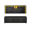 Ver imagem 1 de Kit Quarto Gamer Baú e Painel Fighter Usb 140cm Cama de Casal:preto e Amarelo