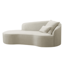 Ver imagem 2 de Divã Recamier Sofá Curvo Sala de Tv e Estar Recepção Inglaterra 180cm Lado Esquerdo Linho Bege- Mabe