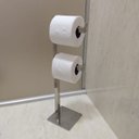 Ver imagem 2 de Papeleira Dupla de Chão Lavabo Porta Rolo Papel Higiênico