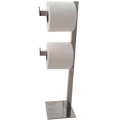Papeleira Dupla de Chão Lavabo Porta Rolo Papel Higiênico