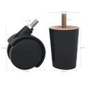 Ver imagem 3 de Kit de 5 Pé para Cama e 2 Rodizio para Móveis Cama Box de Casal 6cm