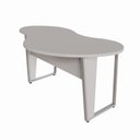 Ver imagem 2 de Mesa Escrivaninha Orgânica Linear 173CMX94CM Pés Metal para Escritório Home Office F5 Corporate Cinza