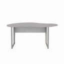 Ver imagem 4 de Mesa Escrivaninha Orgânica Linear 173CMX94CM Pés Metal para Escritório Home Office F5 Corporate Cinza