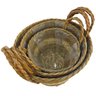 Kit 3 Cestos Rusticos Decorativos Fibra Natural Partna 4028be - 3