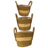 Kit 3 Cestos Rusticos Decorativos Fibra Natural Partna 4028be - 1