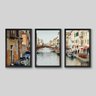 Conjunto de 3 Quadros Paisagem Panoramica Veneza Itália Arts Memphis 3 Quadros 60x40cm Papel Fotográ - 1
