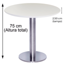 Ver imagem 6 de Mesa Beta Big em Inox 75 cm (Altura) com Disco Redondo com Tampo em MDP Redonda 60 cm Cor Branco