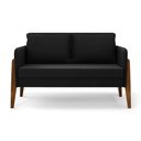 Ver imagem 3 de Kit 1 Sofá Namoradeira e 2 Poltronas Lana Suede Base de Madeira - D’Rossi Preto
