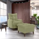 Ver imagem 1 de Conjunto P/ Sala Montreal 1 Poltrona Decorativas e 1 Puff Bouclê Oliva - Matrix
