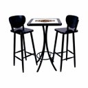 Ver imagem 1 de Jogo Mesa Quadrada Alto 60 X 60 Cm para Cozinha Preto Harley 2 Lugares