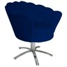 Poltrona Cadeira com Base Giratoria Cromado Pétala Suede Marinho - 2