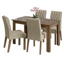 Ver imagem 3 de Conjunto Sala de Jantar Mesa Tampo de Vidro 4 Cadeiras Celina Madesa