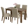 Conjunto Sala de Jantar Mesa Tampo de Vidro 4 Cadeiras Celina Madesa - 3