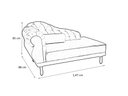 Ver imagem 4 de Recamier Decorativo Divã Larissa Lado Direito Suede Azul Tifany Pés Madeira Mz Decor