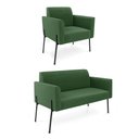 Ver imagem 1 de Sofá Namoradeira e Poltrona Pé de Ferro Preto Marisa Suede D03 - D'Rossi Cor Verde