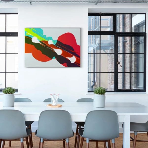 Quadro Decorativo em Tecido Canvas 60x90cm pintura abstrata amb - 2