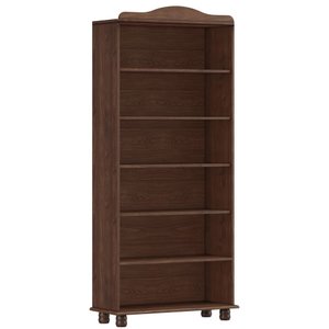 Estante Livreiro Multiuso 5 Prateleiras Madeira Maciça Lazuli F06 Café - Lyam Decor