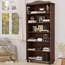Ver imagem 2 de Estante Livreiro Multiuso 5 Prateleiras Madeira Maciça Lazuli F06 Café - Lyam Decor
