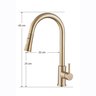 Torneira Cozinha Monocomando Gourmet Ducha Extensível Dourado Escovado:dourado Escovado - 4